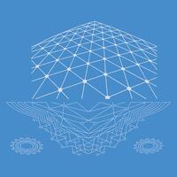modern 3D Grid Wire frame . vector