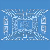 3D Grid Wire frame Cyber Tech . vector