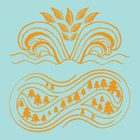 Modern Abstract Eco Wave stylish Background Nature-Inspired Design vector