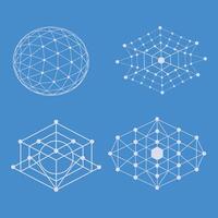 Futuristic 3D Grid Wire frame Background vector