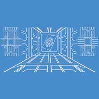 modern 3D Grid Wire frame Cyber Tech . vector