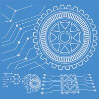 Wire frame Cyber Tech AI Network Background vector