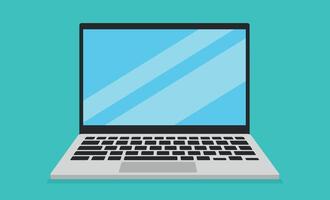 Laptop computer flat design illustration vector