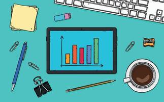 How to use a tablet for business vector
