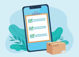 How to use a smartphone to track your online orders vector