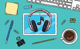 How to make money with music streaming vector
