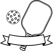 Pickleball Paddle and Ball with Blank Banner vector