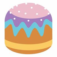 Traditional Easter cake with icing and sprinkles. Easter celebration design for greeting card,poster, invitation. illustration on white background vector