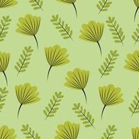A seamless pattern of leaves and flowers that create a harmonious and fresh atmosphere. vector