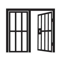 open prison door icon illustration design template vector