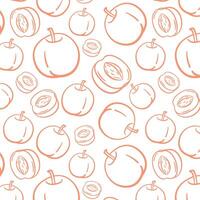 Seamless Peach-Themed Pattern in Pastel Orange on White Background vector