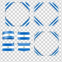 Nicaragua flag positioned in the corner with a shadow. vector