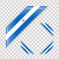 Nicaragua flag resting in the corner with a shadow effect. vector