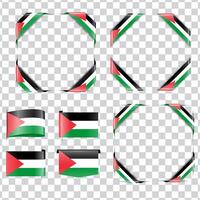 Palestine flag placed in the corner with a subtle shadow. vector