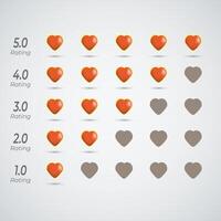 Review and heart rating Customer feedback Product evaluation rating illustration design template vector