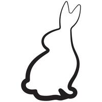 simple icon of an Easter bunny turned to the right side on its hind legs in the style of line art drawn with an original outline, for logos and various designs vector