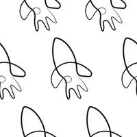 seamless pattern with simple rocket icons in line art style drawn with original outline, for logos and various designs vector