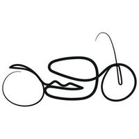 a simple icon of transport, namely a motorcycle in line art style, drawn with an original outline, for logos and various designs vector