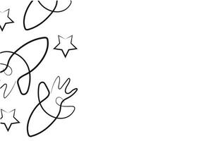 poster with simple rocket icons in line art style drawn with an original outline, for logos and various designs vector