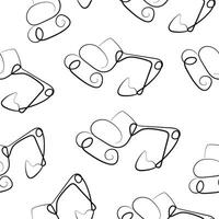 seamless pattern of simple icons of transport, namely an excavator in line art style, drawn with an original contour, arranged chaotically, for logos and various designs vector