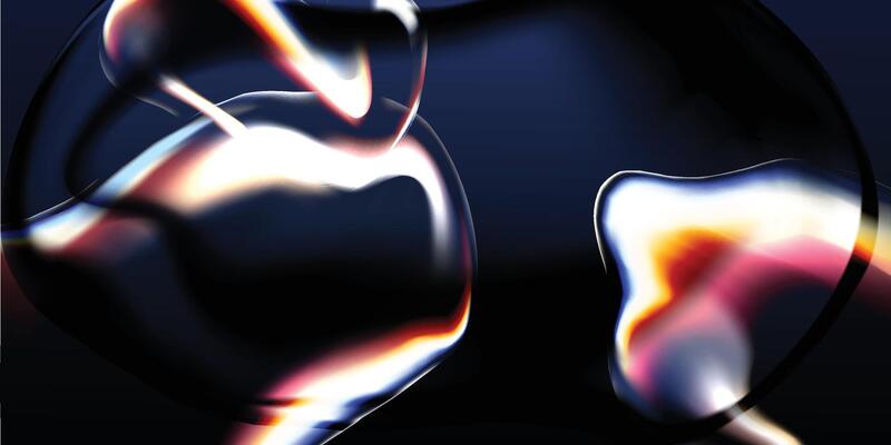 Holographic Dreamscapes Modern 3D Background with Bubble Glass Effect