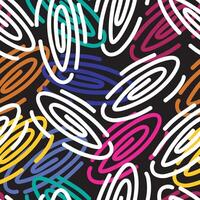 Spiral swirls seamless pattern design. Round spiral scrolls, circle swirls geometric elements, curly vortex tiles. Cute swirl scrolls abstract background seamless pattern vector