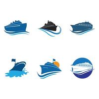 set cruise ship Logo Template icon vector