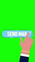 Send Mail Button Vertical Green Screen video