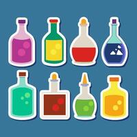 Colorful Assortment of Magic Potion Bottles for Fantasy and Creative Projects vector