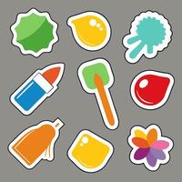 Colorful Graphic Stickers Collection with Unique Design Elements and Shapes vector