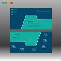 Postcard Design with four color version vector