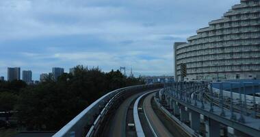 A front point of view on the railway at Yurikamome line in Tokyo video