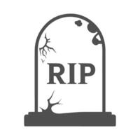 Gravestone with grass on ground design doodle icon vector