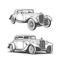 Retro Cars Set Logo Design Illustration vector