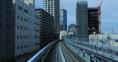 A front point of view on the railway at Yurikamome line in Tokyo video