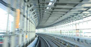 A front point of view on the railway at Yurikamome line in Tokyo video