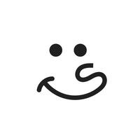 Logo face minimalist unique design with blank background vector