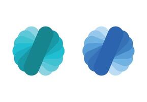 Logo blue tech stack rotate unique design vector