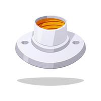 Light bulb lamp socket holder isolated on white background. vector