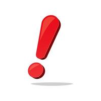 Red exclamation mark icon isolated on white background. vector
