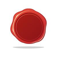 Red wax seal isolated on white background. vector