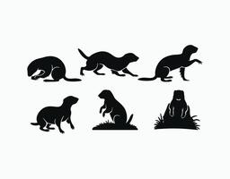 Simple Prairie Dog Silhouette Design EPS Template vector
