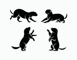 Prairie Dog Silhouette Standing Tall EPS Template vector