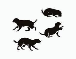 Prairie Dog Silhouette Set EPS File vector