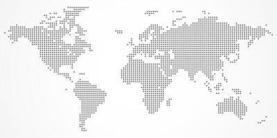 Monochrome hexagon world map dotted in a stylish manner ideal for educational and design purposes vector