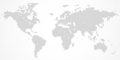 Digital world map dotted with location precise lines representing global connectivity and geography vector