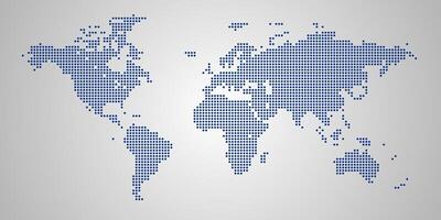 Artistic dotted map of the world featuring continents and borders in a simple graphic style vector