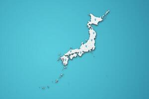 Japan 3D map illustration with province map pin on isolated background vector