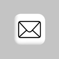 An email envelope icon on a white square vector