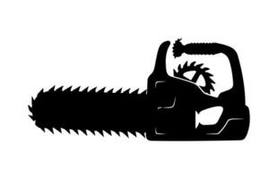 Chainsaw Silhouette isolated on white background vector